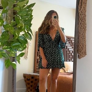 Fortunate One deep v-neck mini dress
